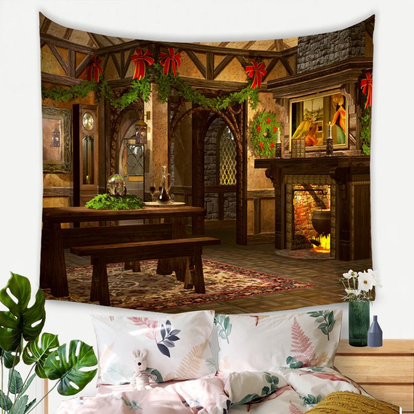 Christmas Tree Decoration Tapestry Wall Hanging Boho Hippie Cloth Fabric Large Tapestry Aesthetic Decorative Home Room Decor
