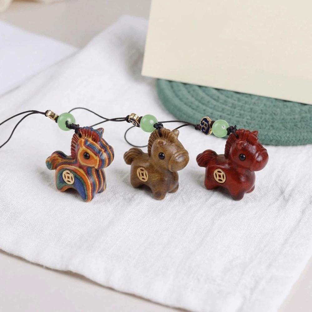 Traditional Mobile Phone Chain Handmade Zodiac Key Ring Horse Keychain Bag Decoration