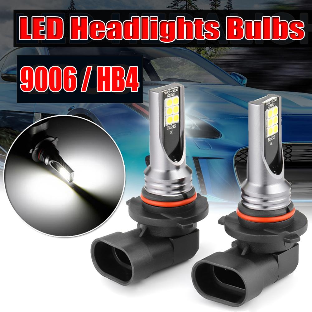 2Pcs 9006 HB4 Car LED Headlights 6000K White Fog Lamps 10000LM Super Bright LED Daytime Running Lights Automobiles Accessories