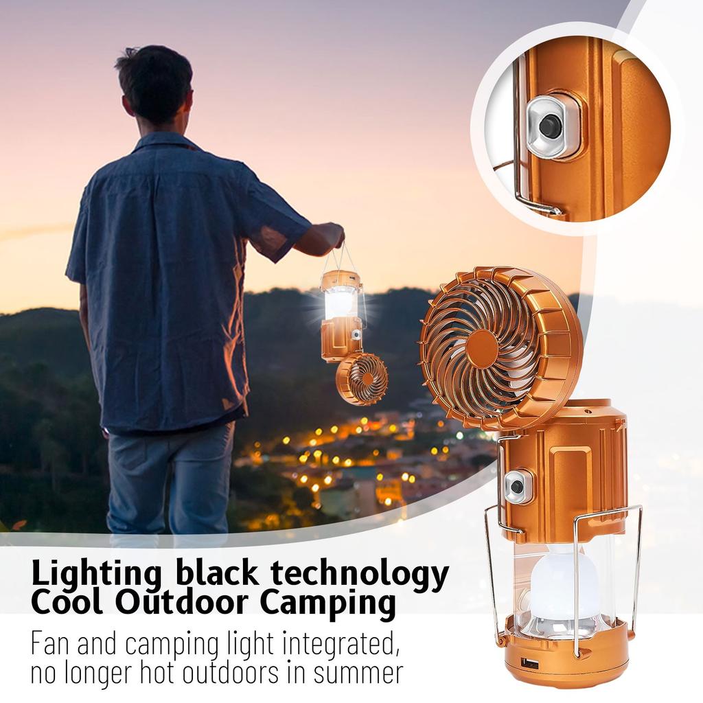 Camping Outdoor Rechargeable Lan-terns, Solar Fans, Multifunctional Emergency Lights, Hanging Lantern-s.