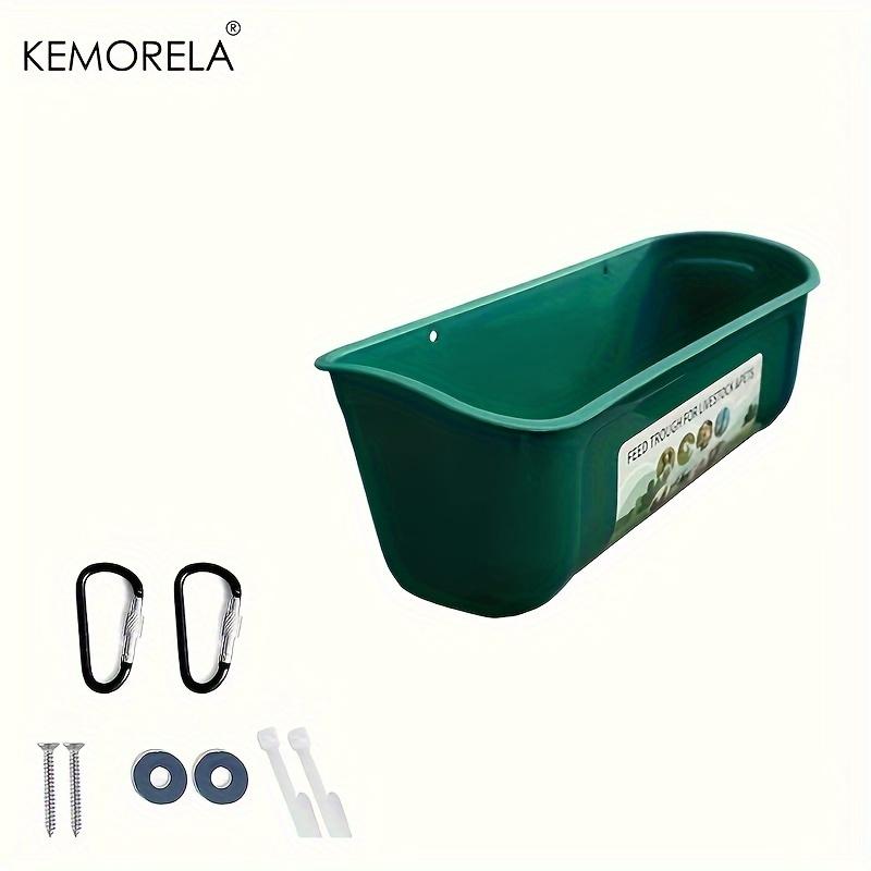 KEMORELA 1 шт. Больмая подвесная кормушка для кур - Конструкция без беспорядка для домашней птицы, уток, гусей - Прочная, монтируемая на забор, вместительная миска
