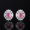 Jewelry High Carbon Diamond Ice Flower Cut Deep Pink Diamond Copper Inlay Premium Set 10 * 12-6 * 8