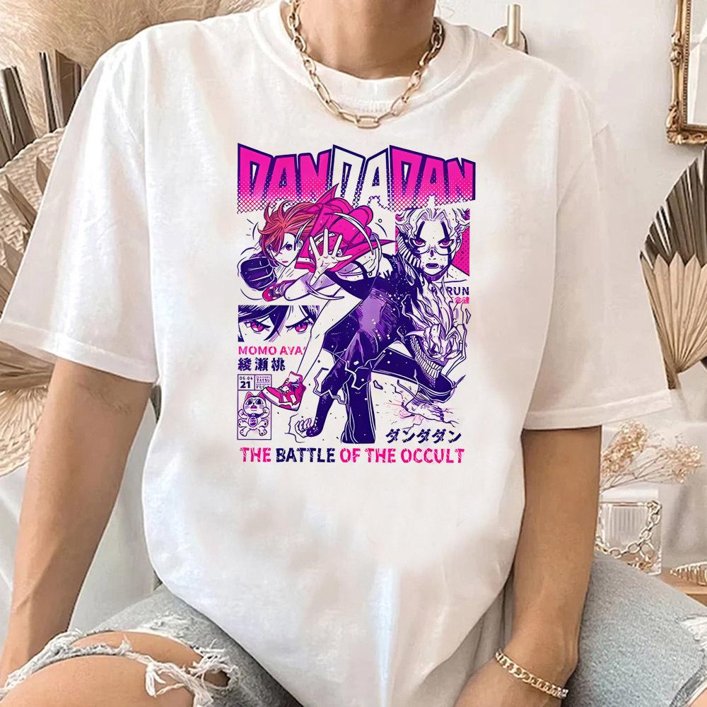 2026 Vintage Dandadan Turbo Granny Lucky Cat Graphic T‑Shirt Anime Manga Short Sleeve Men Crew Neck Loose Casual Unisex Streetwear Daily Tops Tees