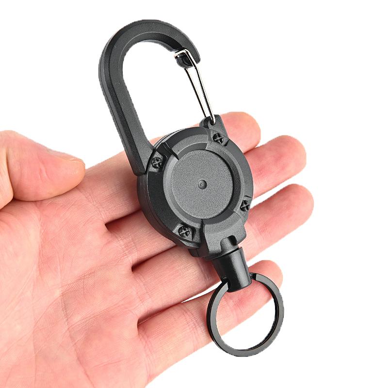 1Pc Wire Rope Sporty Retractable Key Chain Anti-Lost Metal Easy-To-Pull Buckle
