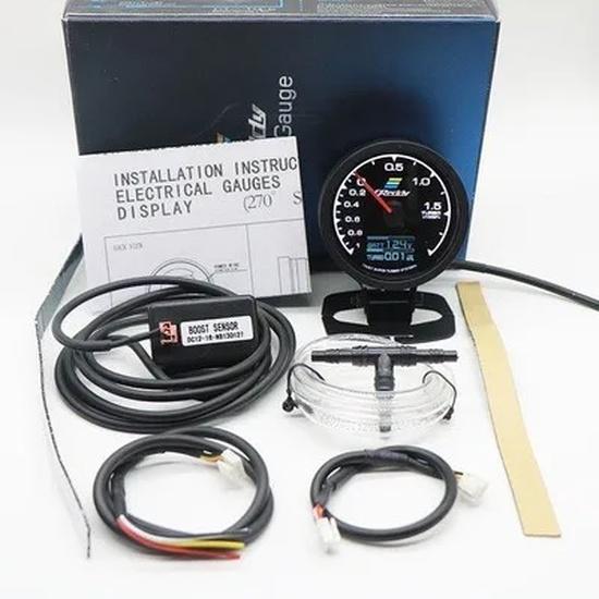 GReddi Boost Gauge Water Temp 7 Warna LCD Display Turbo Oil Pressure RPM Tachometer Racing Mete