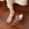 Niche can wear two pointed sandals for women's new versatile casual temperament low-heeled flip-flops sandals tide