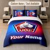 Custom Bedding Set LOSC Lille Pattern, Print Name Text 1 Duvet Cover plus 2 Pillowcases Home Textile