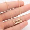 Ожерелье с подвеской-годом 2025 из нержавеющей стали – Подвеска на день рождения, Подарок лучшей подруге, Универсальная тонкая цепочка