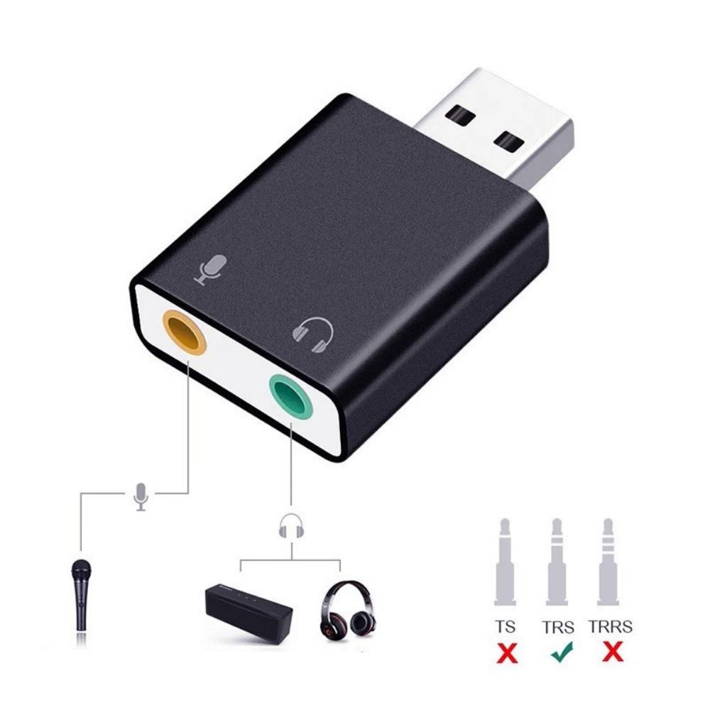 USB звуковая карта o Адаптер 3,5 мм Виртуальный 7.1 для наушников и микрофона