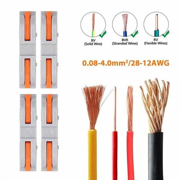 10-элементные многоразовые электрические соединители с пружинным рычажным механизмом для быстрого соединения проводов без использования инструментов