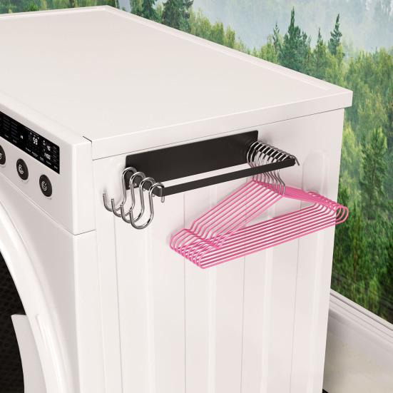 Магнитная вешалка для одежды, вешалка для белья, органайзер для вешалок, прочный держатель для вешалок из углеродистой стали, экономящий место в прачечной