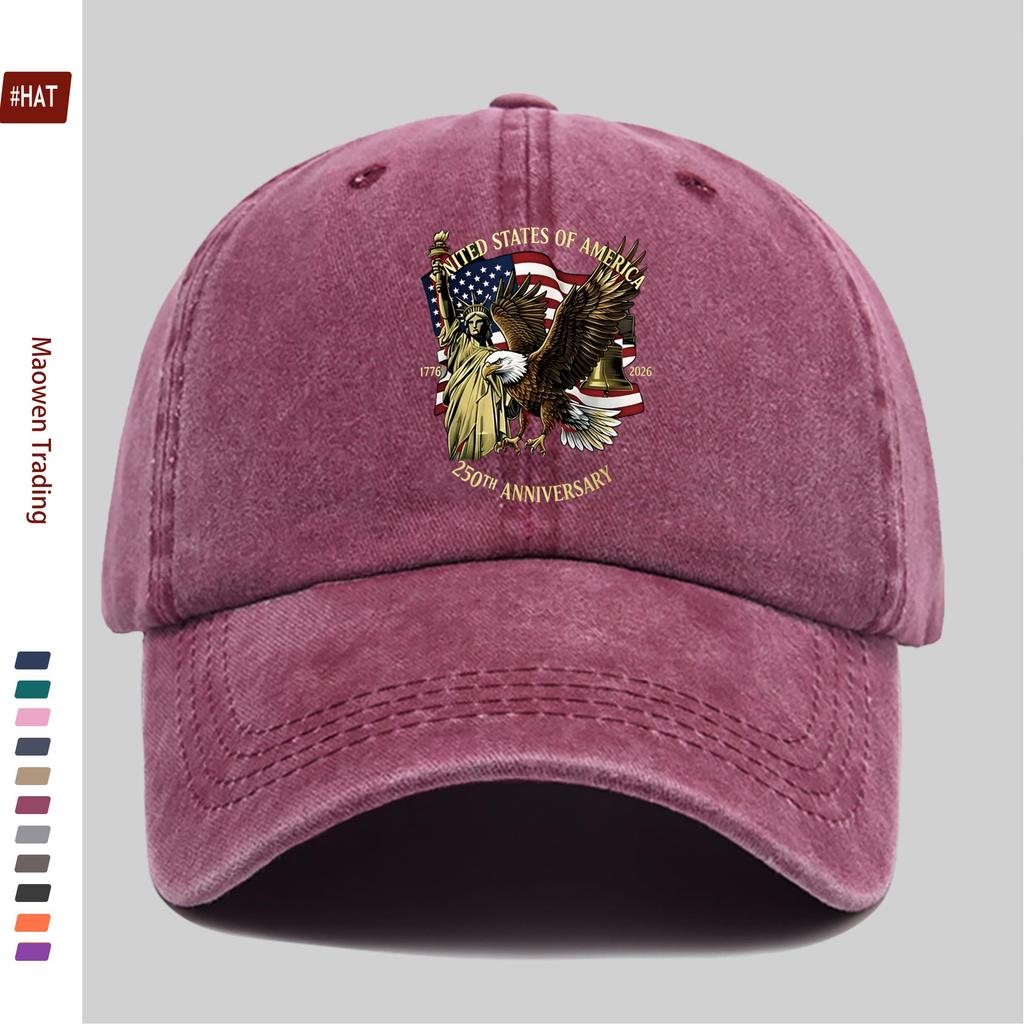 Кепка для ПК, commemorative pattern printed baseball cap, US Flag and Statue of Liberty Pattern, Casual D
