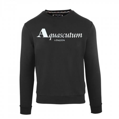 Aquascutum Mens Lettering Crew Neck Sweatshirt
