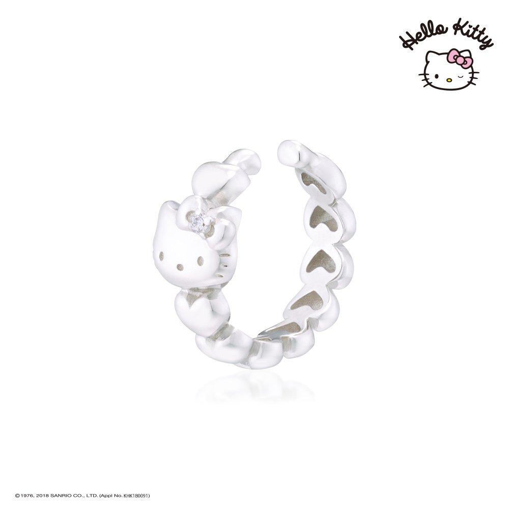 Sanrio Hello Kitty Jewelry New Heart Collection Silver Ear Cuff (Single Pair) Hlse363
