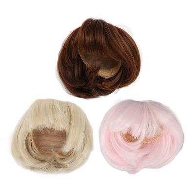 Кукольный парик с челкой Кукольные мягкие гибкие короткие прямые волосы для куклы 1/6 6,1‑6,7 дюймов