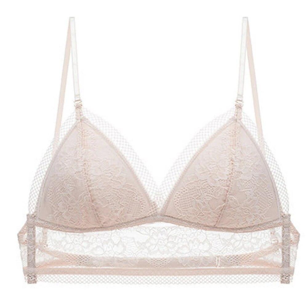 Женский бюстгальтер на тонких бретельках с V-образным вырезом без косточек, кружевные бюстгальтеры без косточек с низкой спинкой, бесшовный спальный бюстгальтер с подкладкой