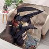 6 Sizes Pokemon Garchomp Print Blanket for Kids and Adults Bedroom Living Room Sofa Study Office Travel Camping Blanket Gifts