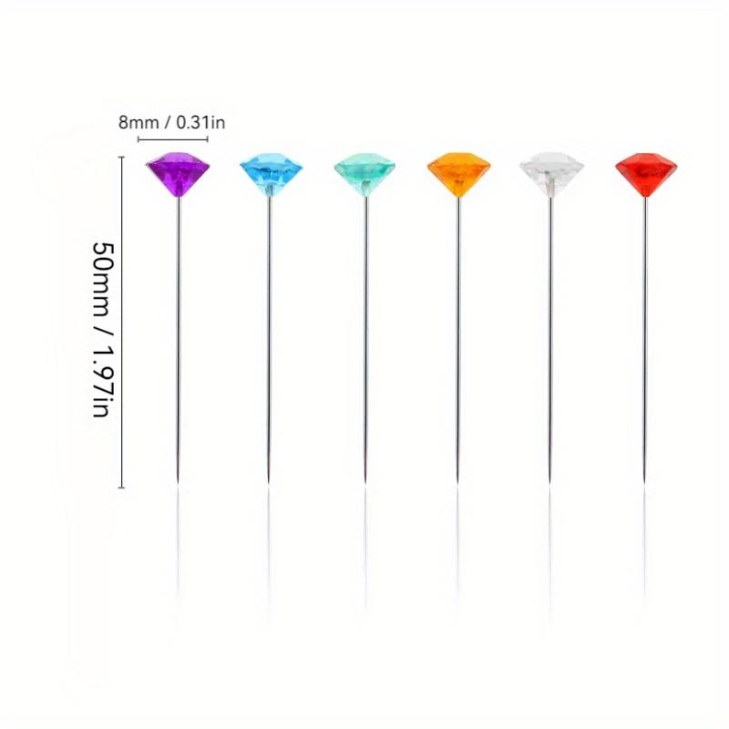 100 шт./коробка Булавки для шитья с хрустальной головкой Акриловые жемчужные булавки для букета Булавки с головкой-бриллиантом для изготовления платьев Квилтинг Прямые булавки
