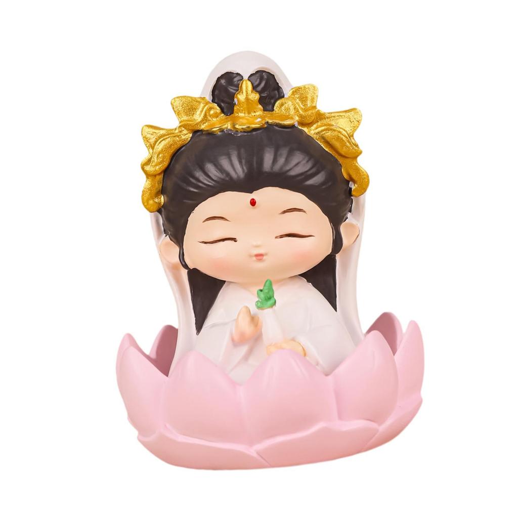 Buddha Statue Portable Ornament Mini Sculpture for Hotel Bookshelf Bedroom