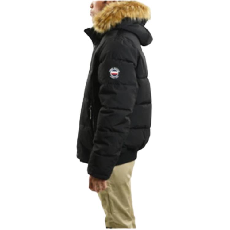 Tommy Hilfiger FW22 Вышитый логотип бренда Свободная Универсальная Куртка-толстовка с капюшоном с длинным рукавом Мужские куртки Черный 159AP863BLACKS