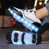 High-value Runaway Shoes for Boys and Girls, Charging Flash Pulley Shoes, Student Double Wheels with Switch Skates
