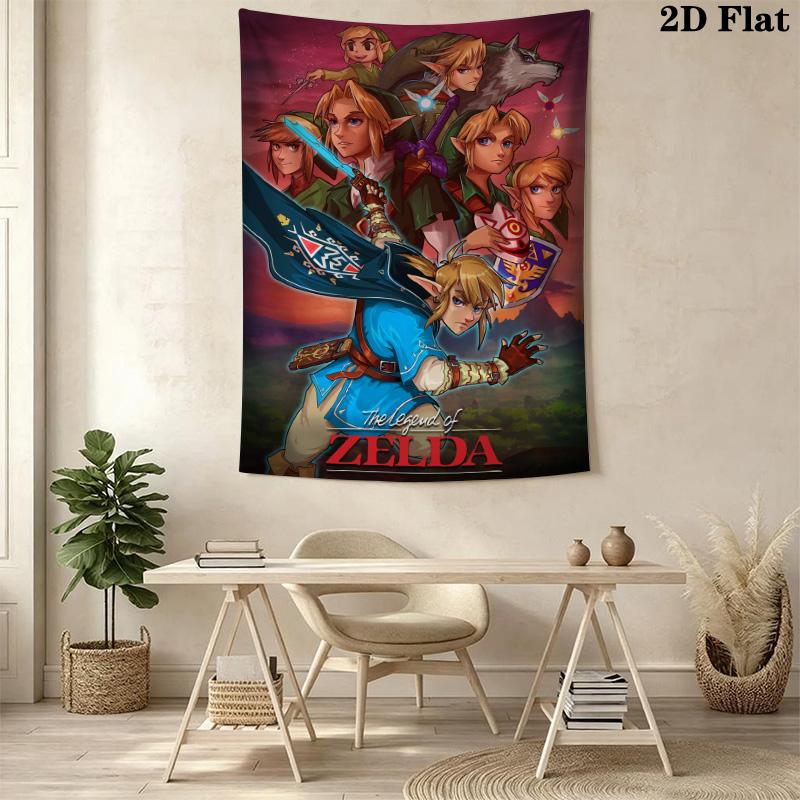 Link'S Epic Journey Zelda Adventure Tapestry Fashion Print Background Cloth Soft Wall Covering Decoration Atmospheric Background Cloth