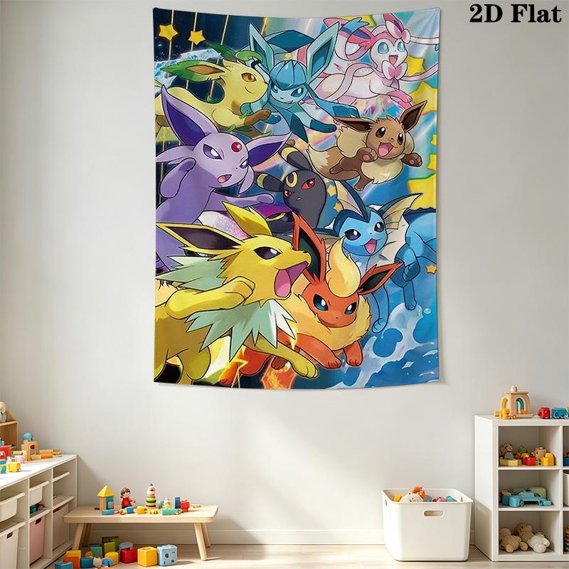 Pokmon Eeveelutions Tapestry Wall Tapestry Wallmounted Background Cloth Background Cloth Soft Atmospheric Background Cloth