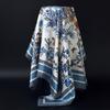 Модный квадратный шелковый платок Женский головной убор 90*90см Принт Шейные платки Офисная повязка для волос Носовой платок Женская бандана Головной убор
