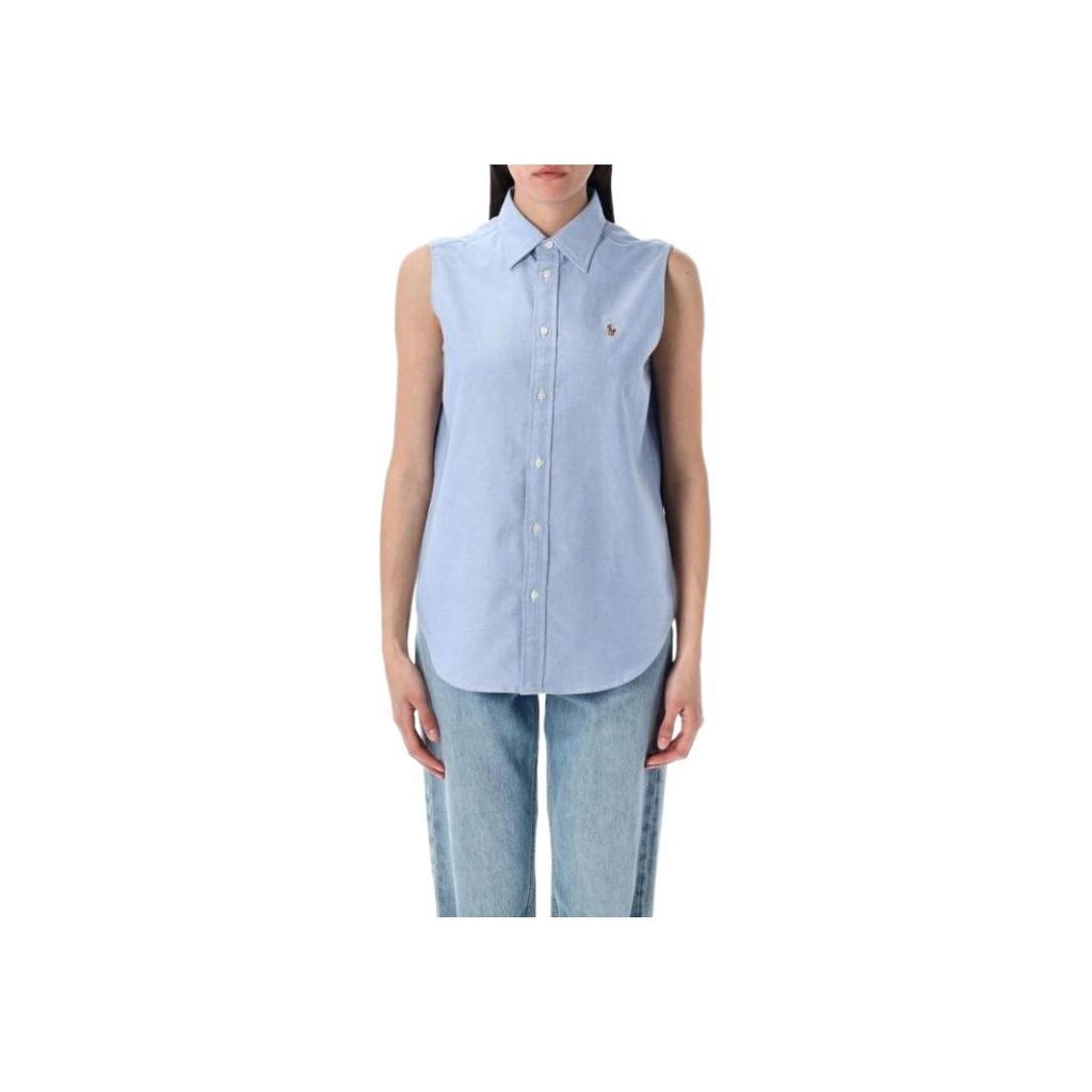 Polo Ralph Lauren Женская майка-поло без рукавов, однобортная, светло-голубая 211968896-002