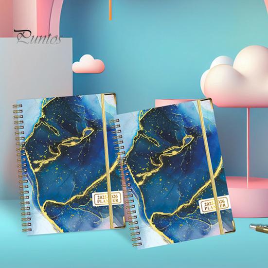 Планировщик на 2025-2026 гг., июль 2025 г. - июнь 2026 г., ежедневный, еженедельный, ежемесячный, 12-месячный, с цветочным принтом, спиральный переплет, блокнот для домашнего офиса, школы