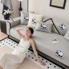 Living Room Anti-slip Panda Embroidery Sofa Cover  Summer Ice Silk Sofa Cushion Cover Slipcover Funda Sofa