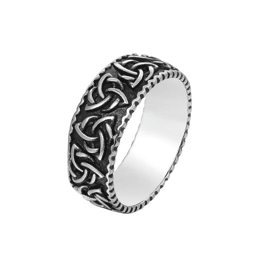 Nordic Stainless Steel Viking Ring Men Amulet Retro Odin Celtics Knot Trinity Rings For Men Fashion Jewelry Gift Wholesale