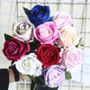 Элегантные искусственные цветы Розовые Фланелевый Цветок Розы Букет DIY Праздничные Центральные Композиции Украшения для Могил