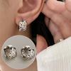 VENTFILLE 925 Sterling Silver Earrings For Women Trendy Simple Retro Flower Earring Jewelry Prevent Allergy Party Accessories