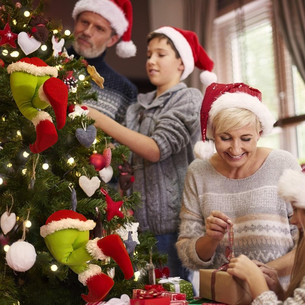 Christmas Thief Stole Christmas Burlap Wreath Christmas Decorations Exquisite Santa Claus Wreath for Living Room Wall