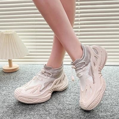 Женские кроссовки на мягкой подошве с одним ремешком, летний тренд 2025 года, сетчатые дышащие кроссовки на толстой подошве, износостойкие, повседневные спортивные кроссовки