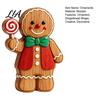 Christmas Party Supplies Cartoon Gingerbread Wooden Ornament, Double-sided Printed Desktop Tabletop Figurines, Festive Window Display Decorative Craft