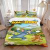 Tom Jerry Adventure Print 3Pcs Bedding Setduvet Cover With 2 Bedropillowcase Home Birthday Gift