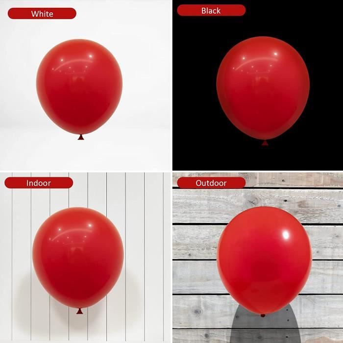 Latex Balloon - Red - 10" (25 Cm) - 50 Pieces - Natural Latex - Helium