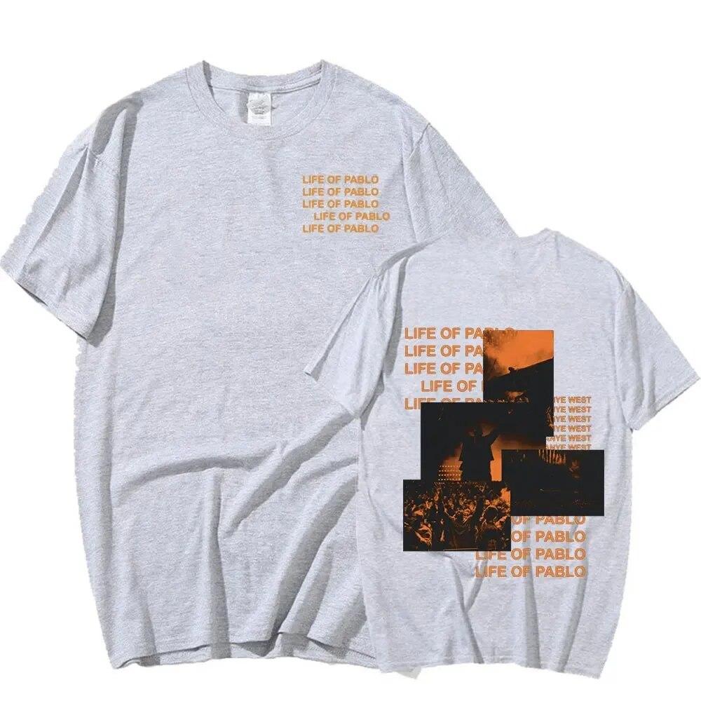 2024 Рэппер Канье Уэст Футболка с графическим принтом THE LIFE OF PABLO Футболка Летние женские футболки унисекс в стиле хип-хоп с короткими рукавами
