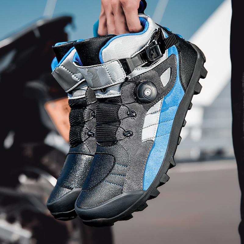 Мотоциклетные ботинки оригинального дизайна Botas Moto из микрофибры, кожаные мотокроссовые ботинки для гонок по бездорожью, мужская обувь для езды на мотоцикле