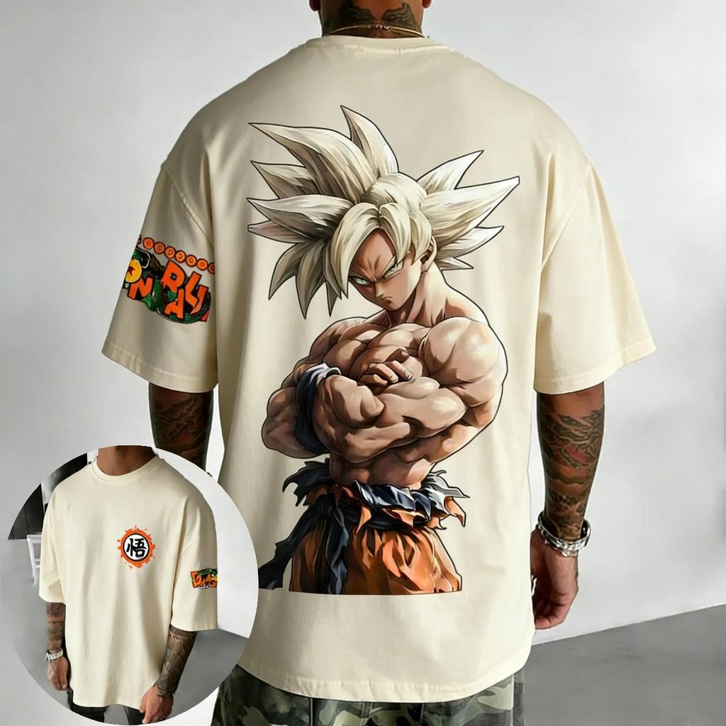 Аниме Dragon Ball Сон Гоку Хлопок Манга Графический Принт Футболка Мужская Женская Уличная Мода Харадзюку Свободная Повседневная Оверсайз Топ Летний Новый Футболка