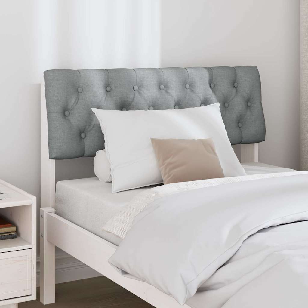 Upholstered Headboard Light Grey 90 cm Solid Pine Wood