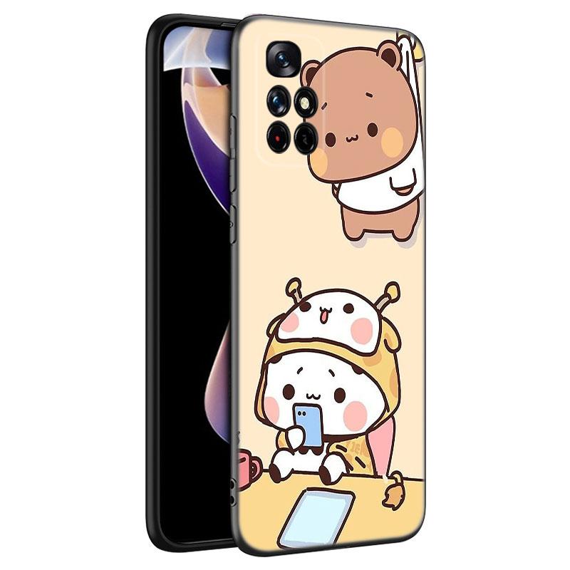 Милый черный силиконовый чехол BuBu DuDu для телефона Xiaomi Redmi Note 10 11 11S 12 13 4G 8 9 11T Pro 5G Plus 8T 9S 10S 12S