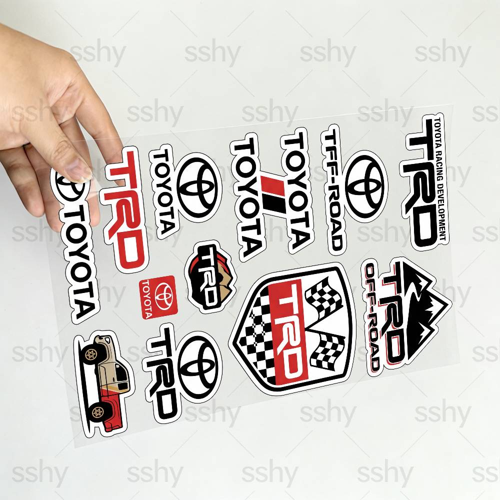 FOR TOYOTA TRO GR Safety Reflective Waterproof Auto Decal Scratch Cover Stickers Universal For Bike Helmet Mug Refrigerator