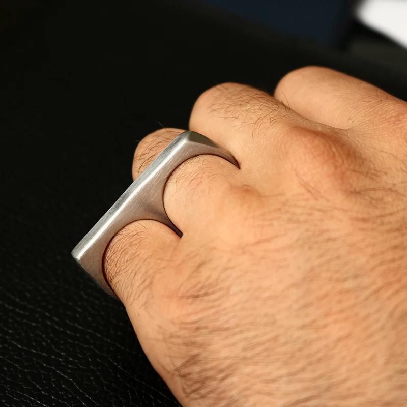 MSX Панк Кольцо на два пальца из нержавеющей стали Цвет Черное Золото Титановое Мужское Кольцо Модные Кольца на Фаланги Для Мужчин Украшения