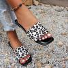 New 3 Leopard Print Flat-bottomed Slippers for Women, New Sandals, Wind One-word Slippers