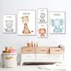 Cartoons Animal Wall Art Watercolor Animals Canvas Posters Giraffe Zebra Picture Prints for Children's Room Decoration Painting No Frame