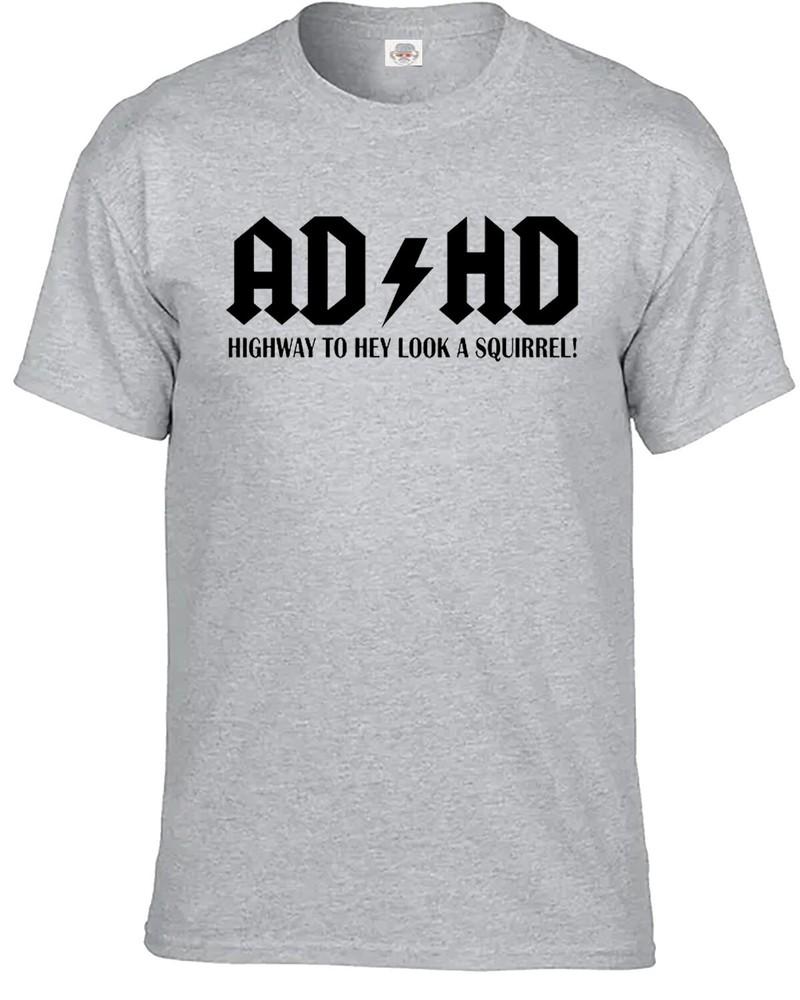 Adhd highway to hey look a squirrel tshirt mens funny adhd adsr tee top