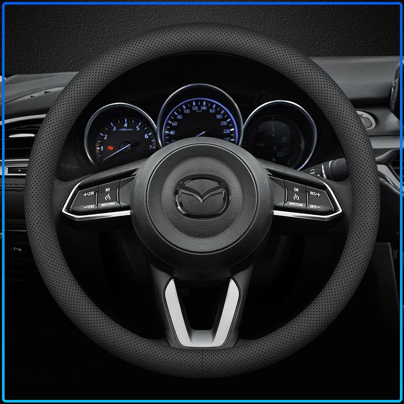 Для Mazda 6 3 CX5 5 2 323 CX7 Demio Atenza Axela MX30 CX30 CX3 CX9 RX8 RX7 ABS Наклейка на центр рулевого колеса автомобиля Аксессуары